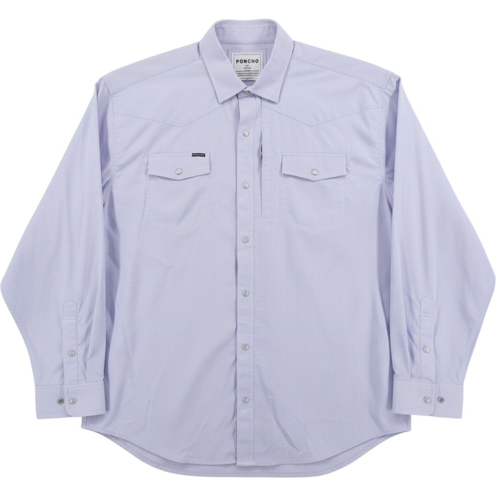 Poncho Poncho he Nueces Western Microcheck Shirt Blue Long Sleeve Mens XXL